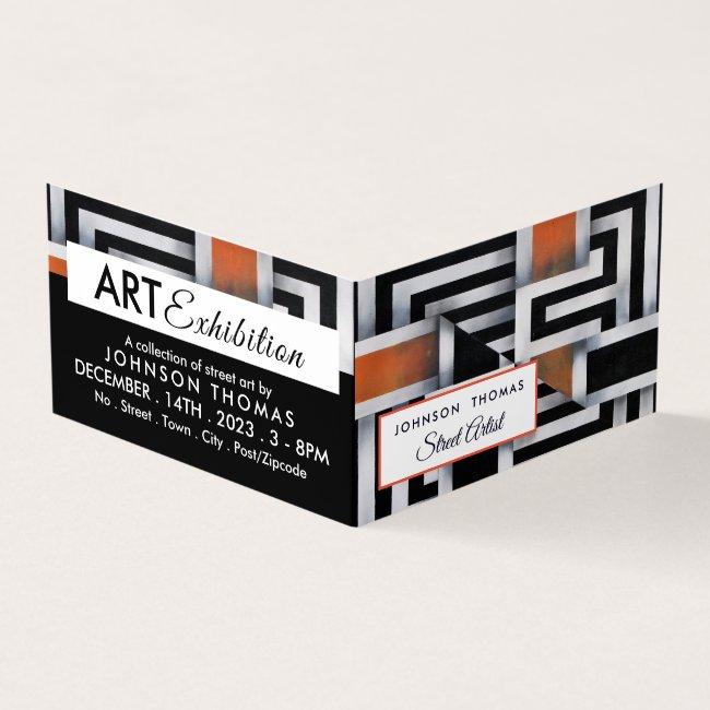 Trippy Maze Pattern, Artist Exhibition, Detailed