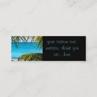 Tropical Beach framed with Palm Fronds Mini