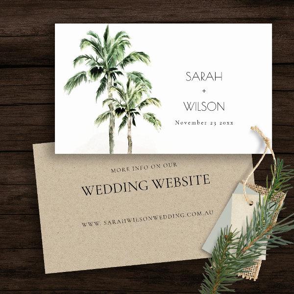 Tropical Beach Palm Trees Rustic Wedding Website