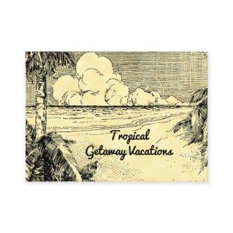 Tropical Beach Vintage Art Custom