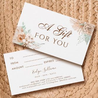 tropical beige and mint gift card