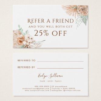 tropical beige and mint referral card