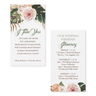 Tropical Boho Wedding Itinerary Badge Insert