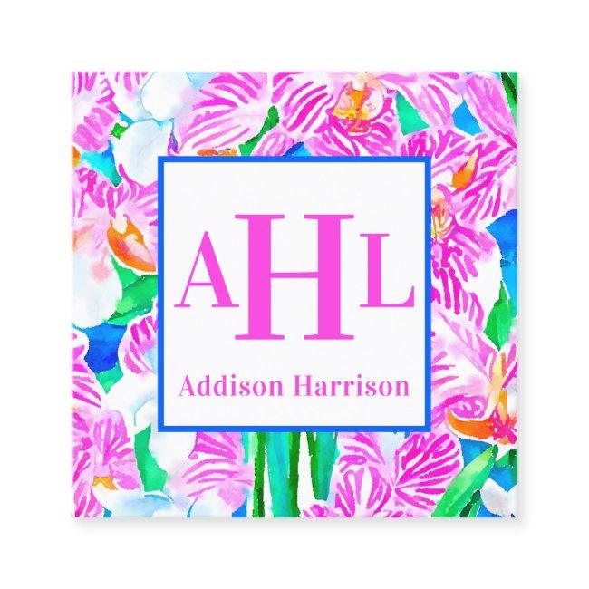 Tropical calling card, Monogram Enclosure Square
