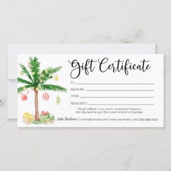 Tropical Christmas Gift Certificate