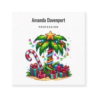 Tropical Christmas Palm Tree Square