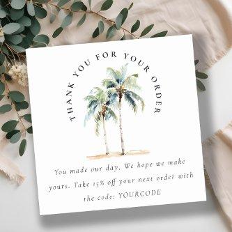 Tropical Coastal Palm Trees Thank Your For Order Square