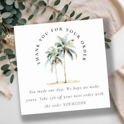 Tropical Coastal Palm Trees Thank Your For Order Square