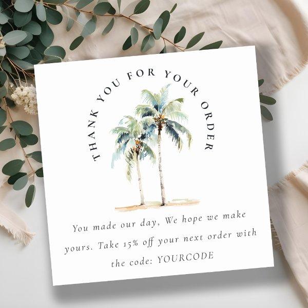 Tropical Coastal Palm Trees Thank Your For Order Square