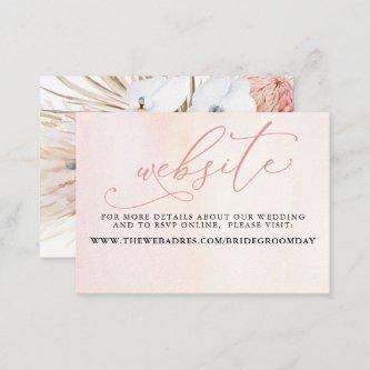 Tropical Floral Desert Wedding Website Card