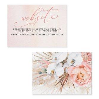 Tropical Floral Desert Wedding Website Card