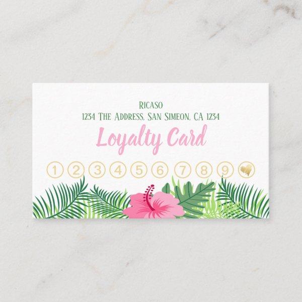 Tropical Flower 10th Appointment Personalized Loyalty Card