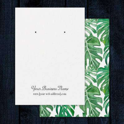 Tropical Foliage Leaves Custom Earring Card