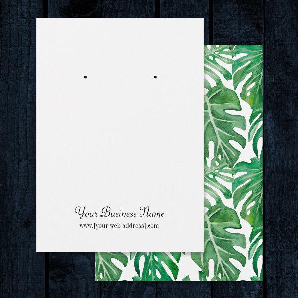 Tropical Foliage Leaves Custom Earring Card