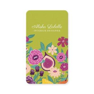 Tropical Fruit & Wildflowers Botanical Green