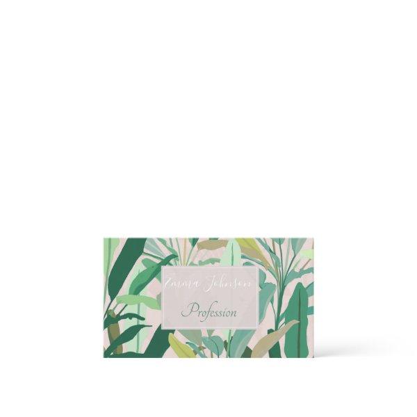 Tropical Green Banana Leaves Pink Pattern