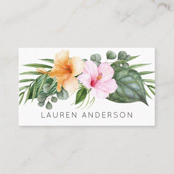 Tropical Hibiscus Watercolor Floral