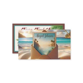 Tropical Island Postcard In Envelope