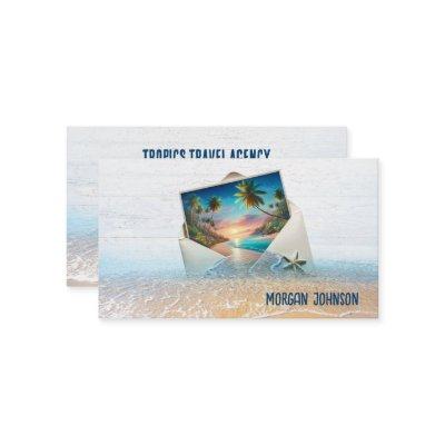 Tropical Island Scene In Envelope