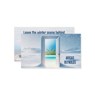 Tropical Island View In Winter's Door