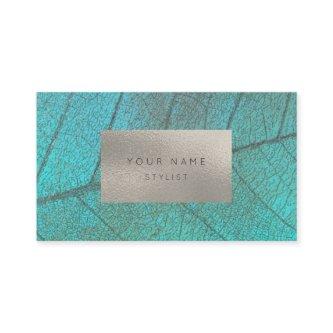 Tropical Ocean Silver Gray White Foil Botanical