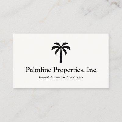 Tropical Palm Tree Beach Front Real Estate Calling Card