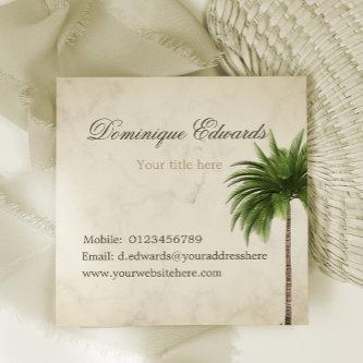 Tropical Palm Tree Elegant Marbled Stylish Square