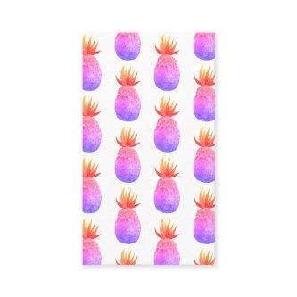 Tropical Pineapple Watercolor Pink Purple Pattern