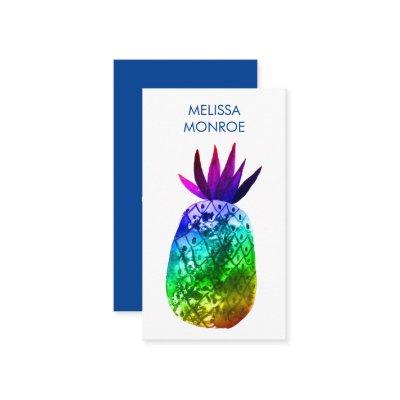 Tropical Pineapple Watercolor  Rainbow Business