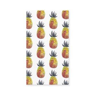 Tropical Pineapple Watercolor Red Yellow Pattern