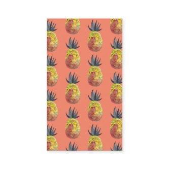 Tropical Pineapple Watercolor Red Yellow Pattern