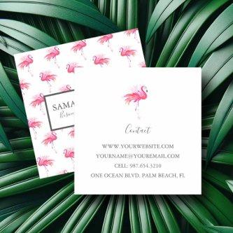Tropical Pink Flamingo Pattern Square