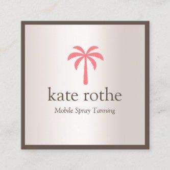 Tropical  Pink Palm Tree Mobile Spray Tan Calling Card