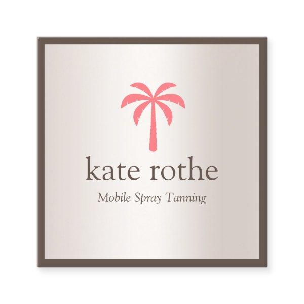 Tropical  Pink Palm Tree Mobile Spray Tan Calling Card