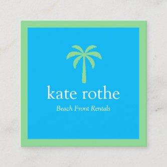 Tropical Properties Palm Tree  Square Calling Card