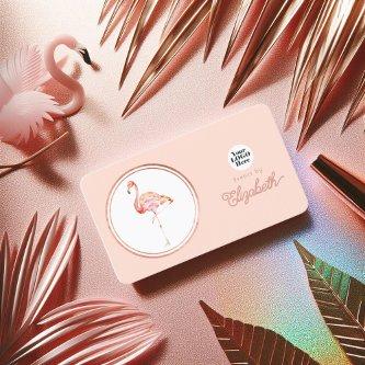 Tropical Rose Gold and Blush Pink Flamingo