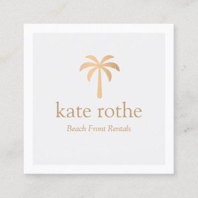 Tropical Rose Gold Palm Tree Calling Card