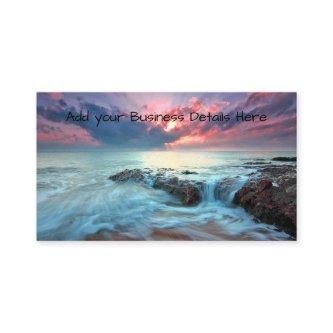 Tropical Sea Wave Beach Colorful Sunset