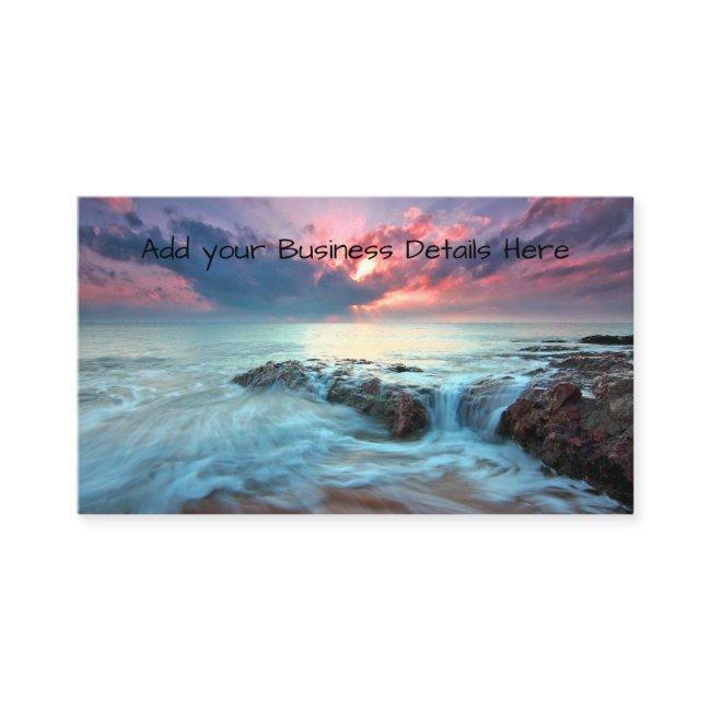 Tropical Sea Wave Beach Colorful Sunset