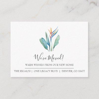 Tropical Watercolor New Home Moving Announcement