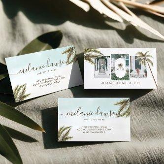 Tropical Watercolor Palm Trees Boho Photo