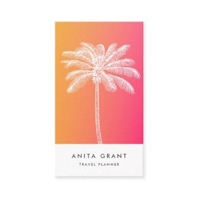 Tropical White palm tree sunset