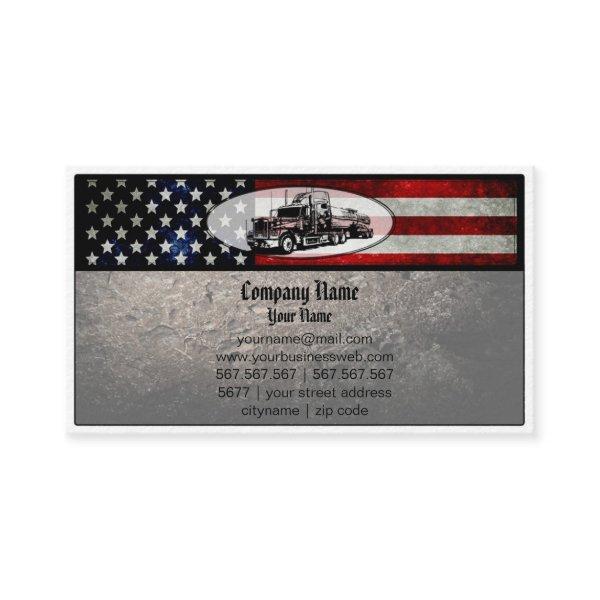 Truck in American Flag Background