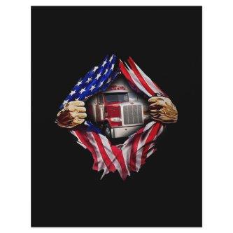 Trucker Driver American Flag Truck Letterhead