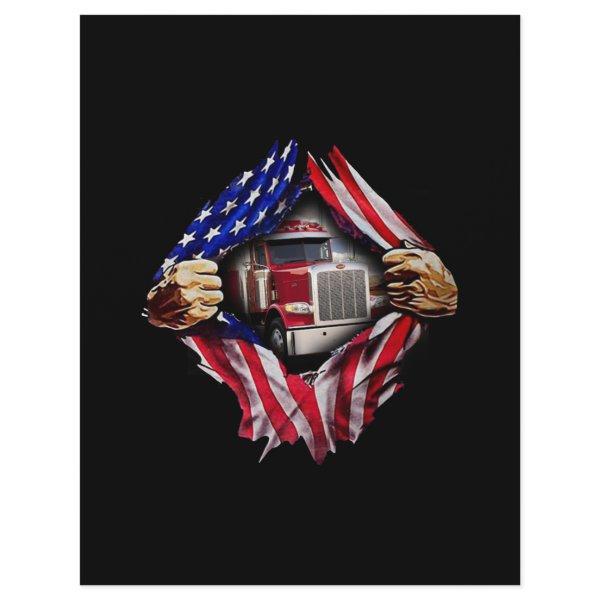 Trucker Driver American Flag Truck Letterhead