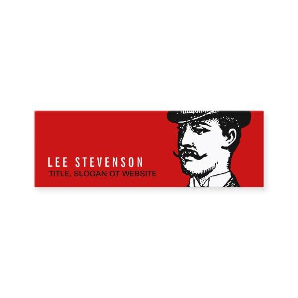 True Gentleman Card Vintage Hipster Red and Black