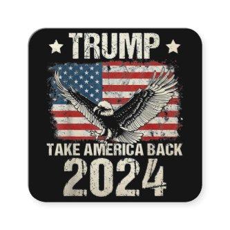 Trump 2024 flag take America back men women Trump  Square
