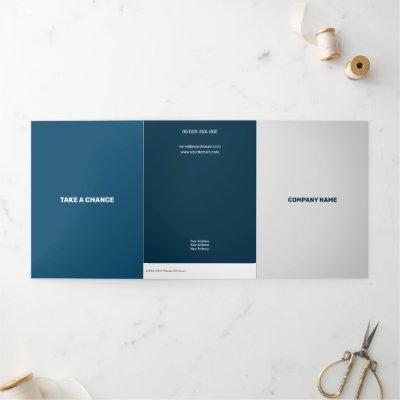 Trustfully Blue and White Corporate Tri-Fold Card