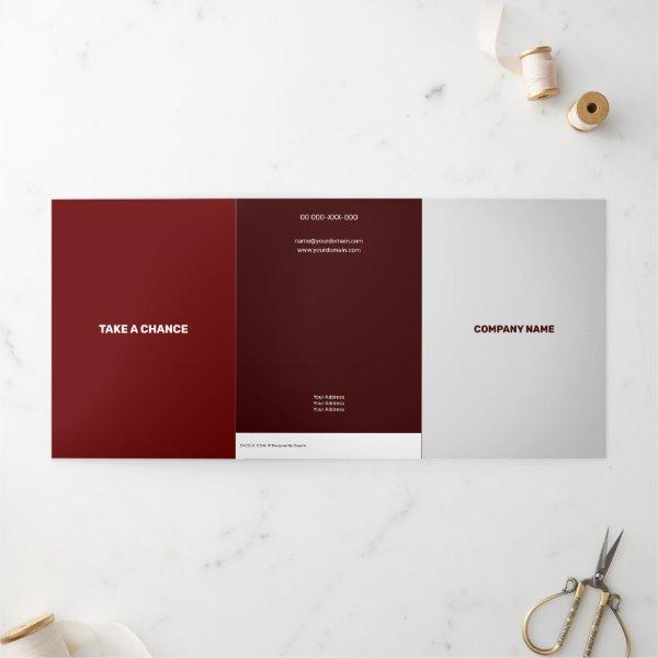 Trustfully Bordeaux and White Corporate Tri-Fold Card