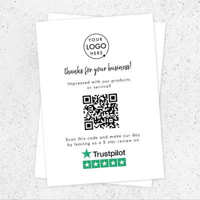 Trustpilot Reviews | Business Review Link QR Code Enclosure Card